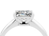 White gold Princess Cut Moissanite Solitaire Engagement Ring with Classic Band and Four-Prong Setting_40