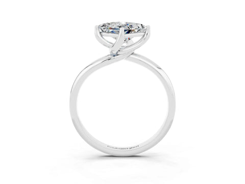 White gold Princess Cut Moissanite Solitaire Engagement Ring with Four-Prong Setting and Classic Band_15