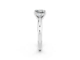 White gold Princess Cut Moissanite Solitaire Engagement Ring with Round Band and Four-Prong Setting_2