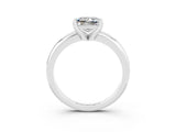 White gold Princess Cut Moissanite Solitaire Engagement Ring with Round Band and Four-Prong Setting_3