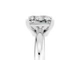 White gold Princess Cut Moissanite Solitaire Engagement Ring with Round Band and Four-Prong Setting_5