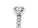 White gold Princess Cut Moissanite Solitaire Pavé Engagement Ring with Four-Prong Setting_17