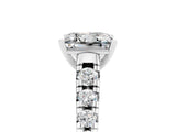 White gold Princess Cut Moissanite Solitaire Ring with Cathedral Setting and Pavé Band_5
