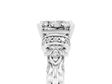 White gold Princess Cut Moissanite Solitaire Ring with Filigree Band and Four-Prong Setting_41