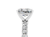 White gold Princess Cut Moissanite Solitaire Ring with Pavé Accents and Four-Prong Setting_5