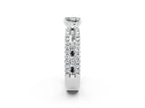 White gold Princess Cut Moissanite Solitaire Ring with Pavé and Channel Set Band_2