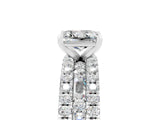 White gold Princess Cut Moissanite Solitaire Ring with Pavé and Channel Set Band_5