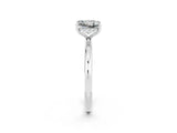 White gold Princess Cut Moissanite Solitaire Ring with Thin Band and Four-Prong Setting_2