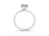 White gold Princess Cut Moissanite Solitaire Ring with Thin Band and Four-Prong Setting_3