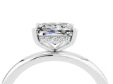 White gold Princess Cut Moissanite Solitaire Ring with Thin Band and Four-Prong Setting_4