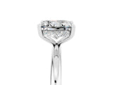 White gold Princess Cut Moissanite Solitaire Ring with Thin Band and Four-Prong Setting_5