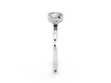 White gold Princess Cut Moissanite Solitaire Ring with Thin Band and Prong Setting_14