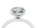White gold Princess Cut Moissanite Solitaire Ring with Thin Band and Prong Setting_16