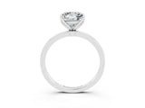 White gold Princess Cut Moissanite Solitaire Ring with Thin Band and Prong Setting_39