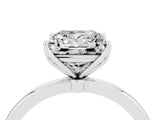 White gold Princess Cut Moissanite Solitaire Ring with Thin Band and Prong Setting_40