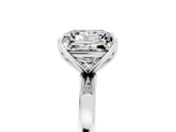 White gold Princess Cut Moissanite Solitaire Ring with Thin Band and Prong Setting_41