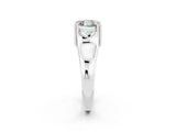 White gold Princess Cut Moissanite Solitaire Ring with Wide Band and Prong Setting_2