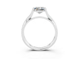 White gold Princess Cut Moissanite Solitaire Twist Band Prong Setting Ring_39
