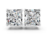 10K White Gold 1.01 Carat Princess Moissanite Stud Earrings