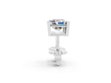 10K White Gold 1.01 Carat Princess Moissanite Stud Earrings