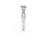 White gold Princess Cut Moissanite Three-Stone Ring with Pavé Split Shank and Four-Prong Setting_2