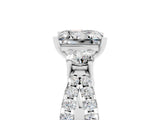 White gold Princess Cut Moissanite Three-Stone Ring with Pavé Split Shank and Four-Prong Setting_5