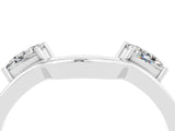 White gold Princess Cut Moissanite Two-Stone Open Band Ring with Four-Prong Setting_10