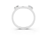 White gold Princess Cut Moissanite Two-Stone Open Band Ring with Four-Prong Setting_9