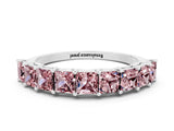 White gold Princess Cut Morganite Channel-Set Eternity Band with Prong Setting_6