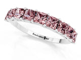 White gold Princess Cut Morganite Channel-Set Eternity Band with Prong Setting_7