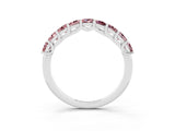 White gold Princess Cut Morganite Channel-Set Eternity Band with Prong Setting_9