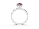 White gold Princess Cut Morganite Pave Band Solitaire Ring with Four-Prong Setting_27