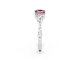 White gold Princess Cut Morganite Solitaire Celtic Knot Ring with Four-Prong Setting_14