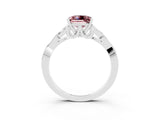 White gold Princess Cut Morganite Solitaire Celtic Knot Ring with Four-Prong Setting_15