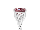 White gold Princess Cut Morganite Solitaire Celtic Knot Ring with Four-Prong Setting_17