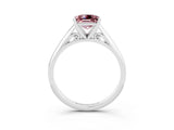 White gold Princess Cut Morganite Solitaire Engagement Ring with Cathedral Setting and Four-Prong Mount_27