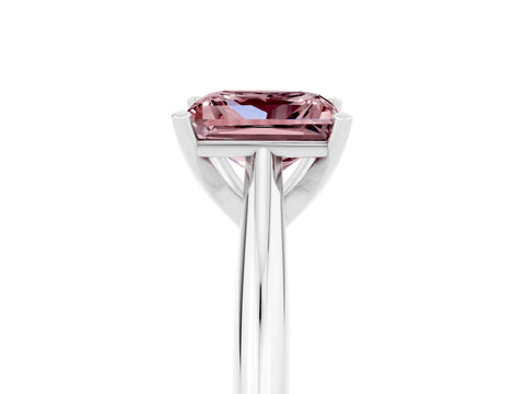 White gold Princess Cut Morganite Solitaire Engagement Ring with Cathedral Setting and Four-Prong Mount_29