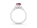 White gold Princess Cut Morganite Solitaire Engagement Ring with Cathedral Setting and Four-Prong Mount_33