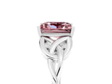White gold Princess Cut Morganite Solitaire Engagement Ring with Celtic Knot Band and Four-Prong Setting_5