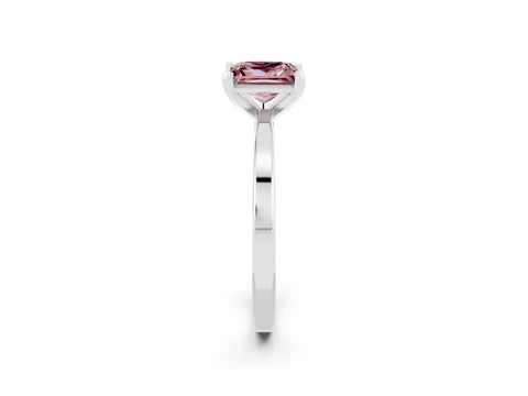 White gold Princess Cut Morganite Solitaire Engagement Ring with Classic Band and Four-Prong Setting_26