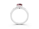 White gold Princess Cut Morganite Solitaire Engagement Ring with Round Band and Four-Prong Setting_3