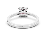 White gold Princess Cut Morganite Solitaire Ring with Flower Prong Setting and Classic Band_30