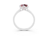 White gold Princess Cut Morganite Solitaire Ring with Flower Prong Setting and Classic Band_33