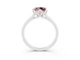 White gold Princess Cut Morganite Solitaire Ring with Flower Prong Setting and Classic Band_59