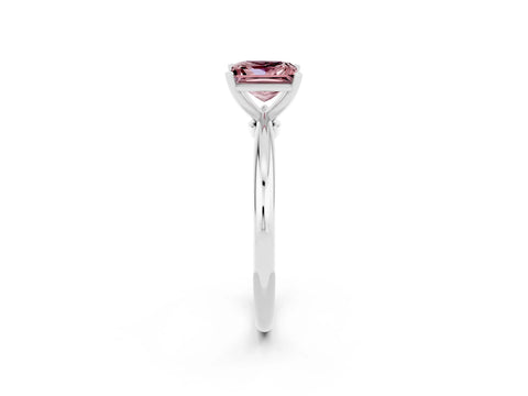 White gold Princess Cut Morganite Solitaire Ring with Six-Prong Setting and Classic Band_14