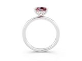 White gold Princess Cut Morganite Solitaire Ring with Thin Band and Four-Prong Setting_3