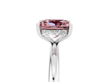 White gold Princess Cut Morganite Solitaire Ring with Thin Band and Four-Prong Setting_5
