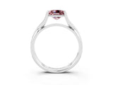 White gold Princess Cut Morganite Solitaire Twist Band Prong Setting Ring_39