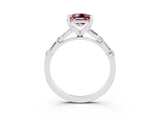 White gold Princess Cut Morganite Solitaire with Side Baguettes and Channel Set Band_3