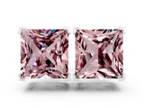 10K White Gold 2.49 Carat Princess Morganite Stud Earrings